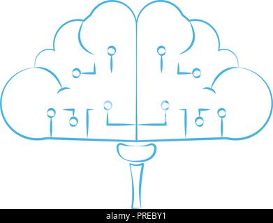 Cloud braind connections Stock Vector