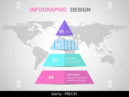 Infographic design template with triangle, stock vector Stock Vector