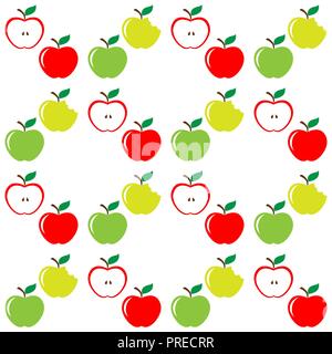 Seamless pattern of set apples Stock Vector