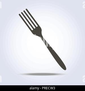 Fork sign simple icon in gray colors Stock Vector