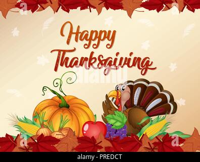 Happy thanksgiving card template illustration Stock Vector