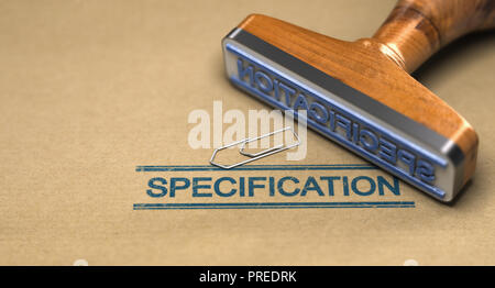 Rubber stamp with text product specification inside, vector ...