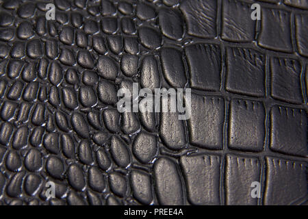 Background texture black leather reptiles Stock Photo