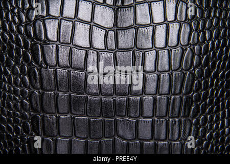 Background texture black leather reptiles Stock Photo