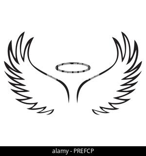 Vector sketch of angel wings Stock Vector