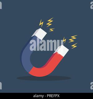 Magnet Icon Sign Symbol in Modern Flat Style. Vector Illustration Stock Vector