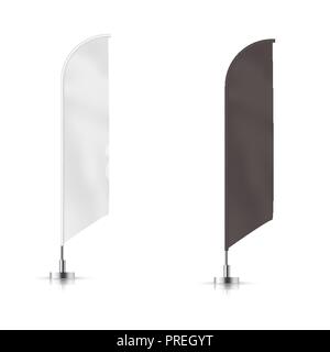Vector set of different types banner flag Stock Vector