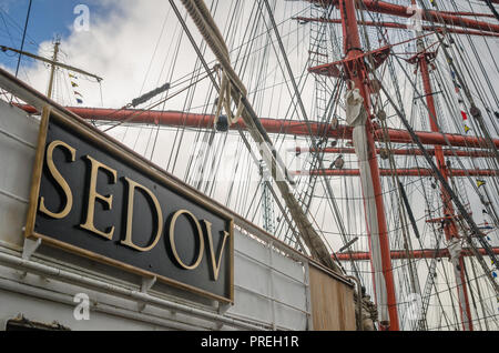 TALLINN, ESTONIA - SEPTEMBER 23, 2018. The Russian barque 'Sedov Stock Photo