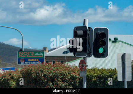 Australian traffic lights or signals showing a green light in New South Wales Stock Photo