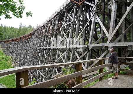 Kinsol Trestle Bridge on Vancouver Island, Canada Stock Photo