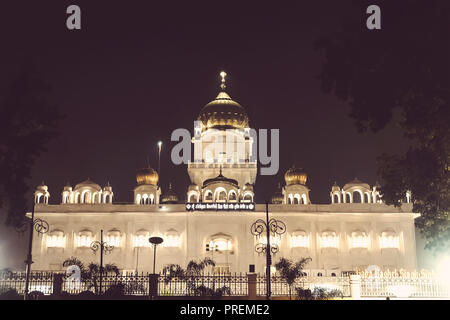 Gurdwara Bangla Sahib is the most prominent Sikh gurdwara. India, new Delhi. January 7, 2018 Stock Photo