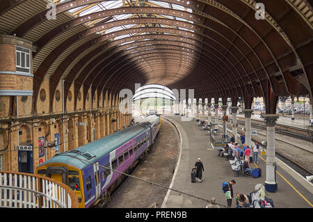 The majestic interior of the historic York Railway Station, Northern England, UK Stock Photo