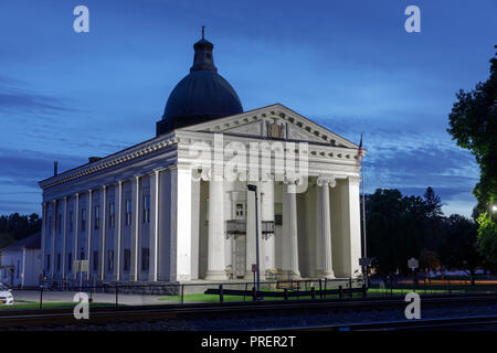 The Old County Courthouse, Fonda, New York, circa 1836, Greek Revival, is thought to be the finest example of Ionic architecture in the state. Stock Photo