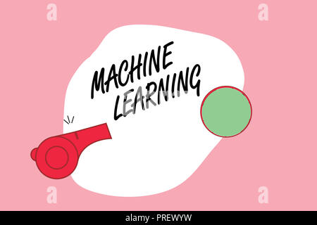 Word writing text Machine Learning. Business concept for give computers the ability to be taught with data. Stock Photo