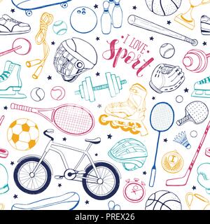 Sport Seamless Pattern Stock Vector