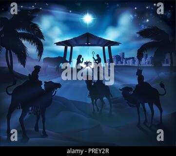 Christmas Nativity Scene Stock Vector