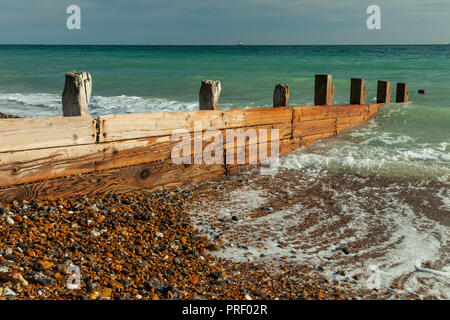 Beach Worthing West Sussex England Planks of wood from freighter the ...