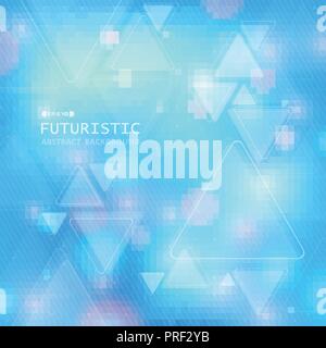 Technology of futuristic triangle background with bokeh color, vector eps10 Stock Vector