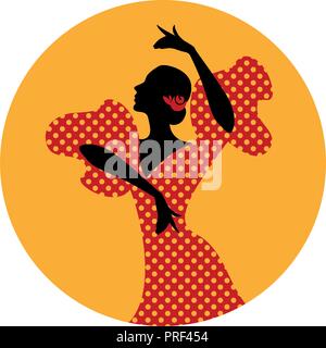 Spanish flamenco dancer. Vector Illustration Stock Vector