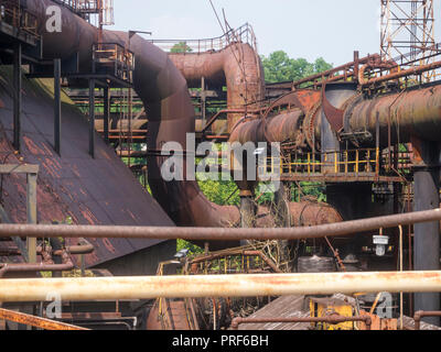 Abandoned rusting remains of Bethlehem Steel Plant in Bethlehem Pennsylvania, United States Stock Photo