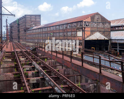 Abandoned rusting remains of Bethlehem Steel Plant in Bethlehem Pennsylvanis, United States Stock Photo