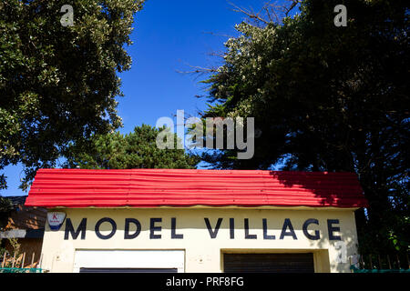 Model village sign at Southsea in Portsmouth Stock Photo