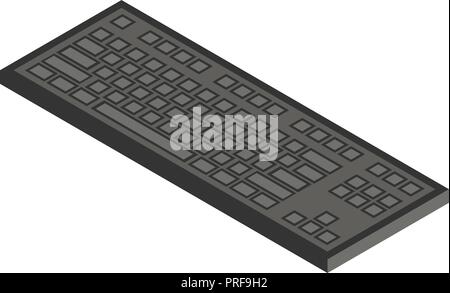 Computer keyboard icon, isometric style Stock Vector