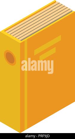 Yellow folder icon, isometric style Stock Vector