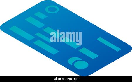 Abstract credit card icon, isometric style Stock Vector