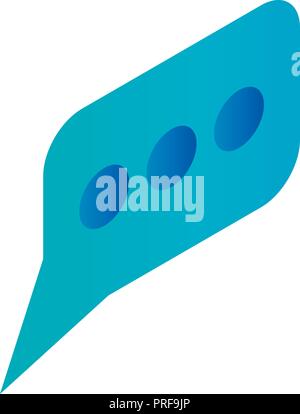 Blue speech bubble icon, isometric style Stock Vector