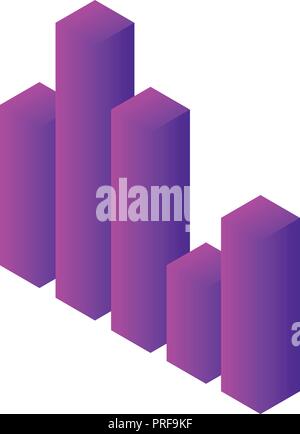Column graph icon, isometric style Stock Vector
