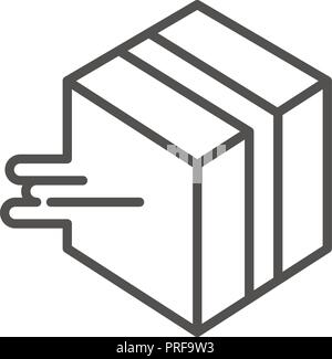 Fast box delivery icon, outline style Stock Vector