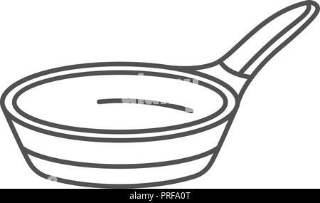 Modern griddle icon, outline style Stock Vector