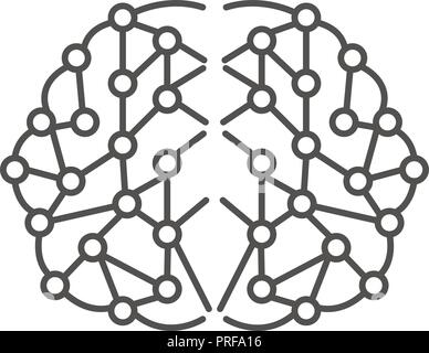 Artificial brain icon, outline style Stock Vector