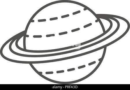 Saturn icon, outline style Stock Vector