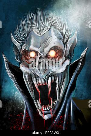 evil vampire illustration Stock Photo