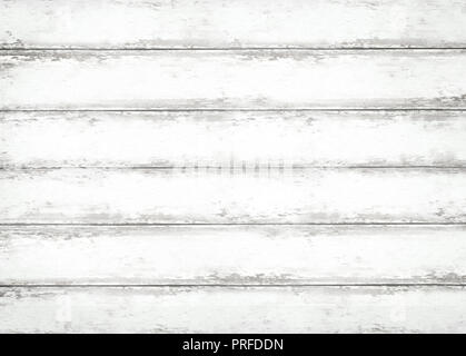 Vintage old rustic white painted wood background, top down view. Stock Photo