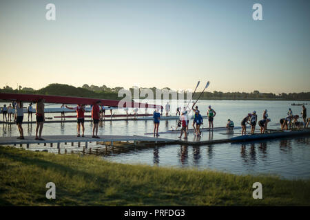 Sarasota, Florida, USA 29th September 2018. FISA, Boating Area, sunrise, Masters World Rowing Championships,  Nathan Bendersen Park, Sarasota-Bradento Stock Photo