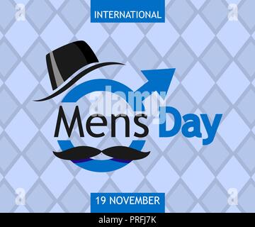 International mens day concept background, flat style Stock Vector