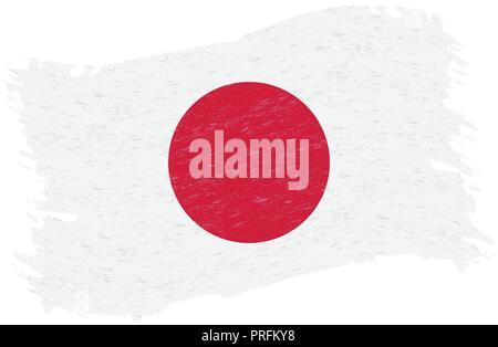 Flag of Japan, Grunge Abstract Brush Stroke Isolated On A White Background. Vector Illustration. Stock Vector