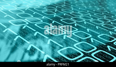 Big data transfer cyber security, deep learning new technology Stock Photo