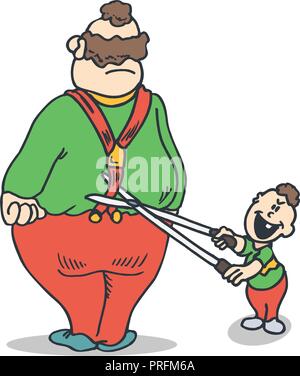 Dad and son jokes. Practical Jokes clipart concept. Illustration vector Stock Vector