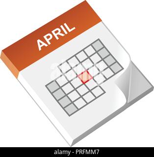 Calendar isometric icon Stock Vector
