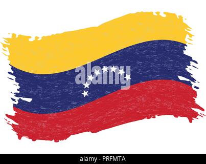 Flag of Venezuela, Grunge Abstract Brush Stroke Isolated On A White Background. Vector Illustration. Stock Vector