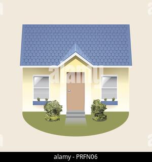 Vector illustration of front house isolated. Stock Vector