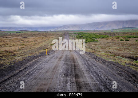 Road number 264 to Keldur farm in south part of Iceland Stock Photo