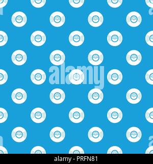 Vinyl record pattern vector seamless blue Stock Vector
