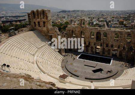 Greece. Athens. Acropolis. Odeon of Herodes Atticus. It was completed in 161 AD and renovated in 1950. Stock Photo