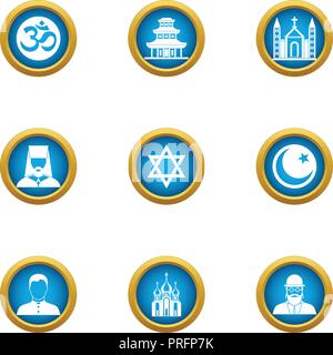 Assumption icons set, flat style Stock Vector