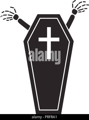 Halloween coffin icon, simple style Stock Vector